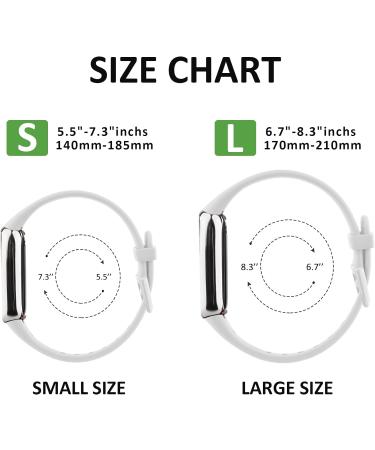 3 Pack Silicone Bands for Fitbit Luxe with Screen Protector Case - Women's Sport Replacement Wristbands - White, Pink, Violet - Large - Buy Online on GoSupps.com