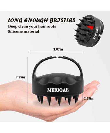 MEIUOAE Scalp Massager Shampoo Brush - Hair Scalp Scrubber for Stress Relief & Hair Growth - Shower Hair Brush for All Ages (Black) - Buy Online on GoSupps.com