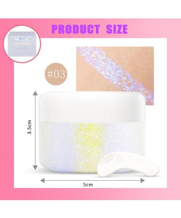  Sugeru Festival Face Glitter Gel Makeup Rhinestone Festival Glitter for Face Body Hair Nails Halloween Party Christmas Accessory Long-Lasting Chunky Mermaid Glitter (#03) - Buy Online on GoSupps.com