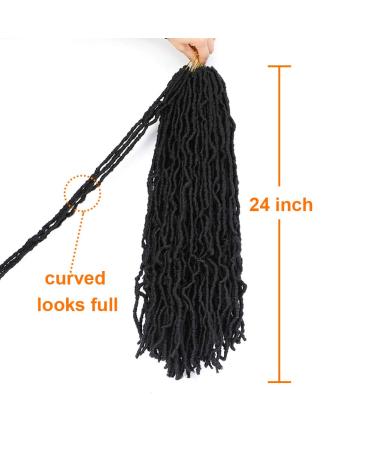 SamBraid 24 Inch 7 Packs Soft Locs Crochet Hair for Natural Butterfly Style - Black Curly Pre Looped Synthetic Braiding (24 Inch, 7Packs, 1B) - Buy Online on GoSupps.com