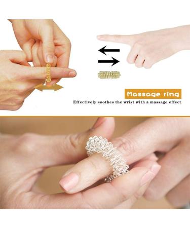 Netume 12-Piece Spiky Acupressure Finger Massage Rings - Stress Relief Fidget Toys for Teens & Adults - Gold Acupuncture Sensory Rings - Buy Online on GoSupps.com