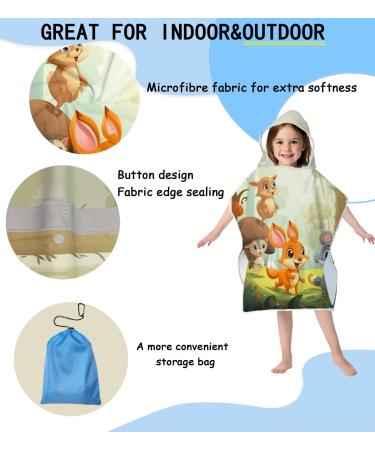 Aiorber Children's Poncho with Hood & Beach Towel Function | Soft Quick-Dry Microfiber | 76x76cm | Cute Animal Motif for Ages 5-10 - Buy Online on GoSupps.com