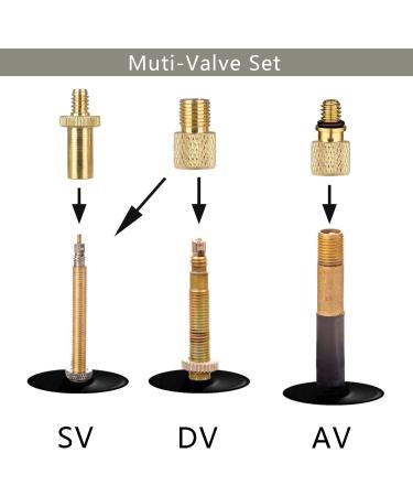 Universal Bicycle Valve Adapter Pump Head Set | Schrader Presta & Dunlop Compatible | Perfect for All Tires & Footballs - Buy Online on GoSupps.com
