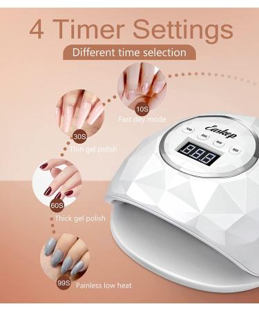 Easkep 86W UV LED Nail Lamp for Gel Nail Polish Curing - Eyes Protected Nail Dryer for Home and Salon - Halloween Gift - White - Buy Online on GoSupps.com