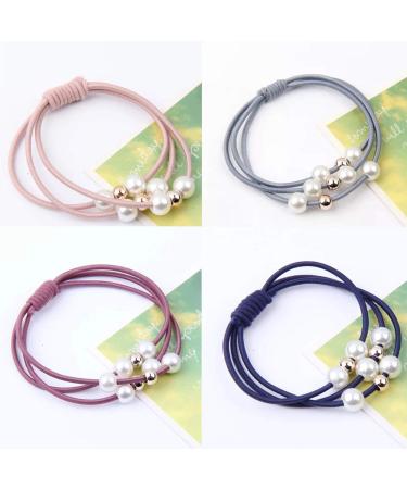 Winrase 3-in-1 High Elastic Rubber Band Hair Ties with Shiny Beads - Set of 24 | Loss-proof Hair Accessories for Women and Girls - Buy Online on GoSupps.com