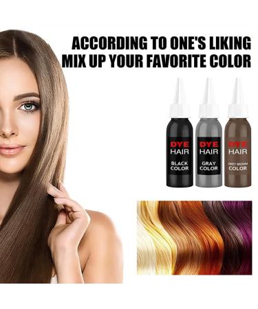 AUklOPVZZ Natural Fast Color Hair Dye Unisex Punk Style Professional Hairs Cream Liquid Long-Lasting Beauty Tool Home Use Gray Brown - Buy Online on GoSupps.com