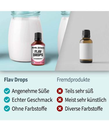 Body Attack Flav Drops - Sugar-Free Strawberry Cheesecake Flavor Vegan 50ml | Made in Germany - Buy Online on GoSupps.com