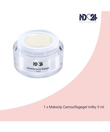 ND24 Naildesign Camouflage Gel - Vegan Cover Gel for Geln gel & Baby Boomer Nails - 5ml Milky - Made in Germany - Perfect Nail Studio Finish - Buy Online on GoSupps.com