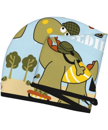 Super Absorbent Tyrannosaurus Rex Microfiber Hair Towel Wrap | Quick Dry Coral Velvet for Long Curly & Thick Hair | Soft & Stylish Hair Cap for Women - Buy Online on GoSupps.com