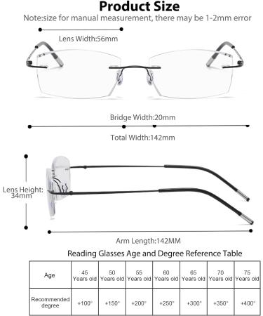 Progressive Photochromic Multifocus Reading Glasses - Blue Light Blocking Multifocal Readers | Diamond Cut | Black-Clear | 2.5x - Buy Online on GoSupps.com