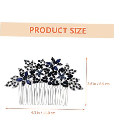 PLAFOPE Dark Blue Hair Comb Bride Hair Comb Wedding Hair Accessories for Brides Bride Headpieces for Wedding Bridal Headdress Headdresses for Women Floral Hair Comb Wedding Hair Comb - Buy Online on GoSupps.com