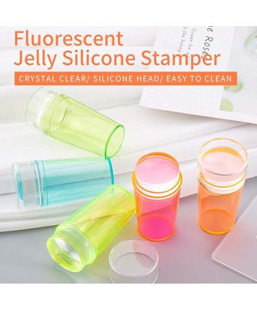 Fitbest Nail Stamp - Soft Silicone Nail Art Tool with Lid & Scraper for DIY Manicure - Pink Design for Women & Girls - Buy Online on GoSupps.com