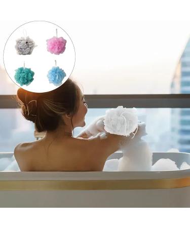 4pcs Extra Soft Shower Puff Loofah Set for Exfoliating and Cleansing | Bath Sponge Scrunchie Balls - Buy Online on GoSupps.com
