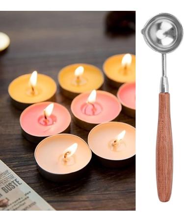 Spoon Sealing Wax Spoon Melting Spoon Sealing Stamp Wax Seal Warmer Oven (Fire Colour Spoon with Wooden Handle (Long Handle) - Buy Online on GoSupps.com