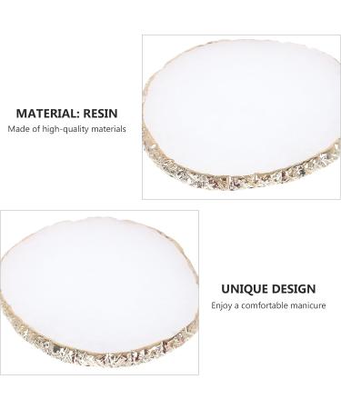 Veemoon Palette de M lange pour Nail Art Ronde en R sine Blanche Bord Dor Assiette de Manucure Professionnelle Pr sentoir D chantillons de Clous Outil de D coration Ongles pour Usage - Buy Online on GoSupps.com