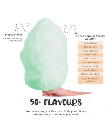 Baking Beauty and Beyond Premium Floss Sugar for Cotton Candy - Cotton Candy Flossing Sugar with Natural Ingredients Perfect for Every Occasion Bulk Floss Sugar 800g - Mojito Flavour - Buy Online on GoSupps.com