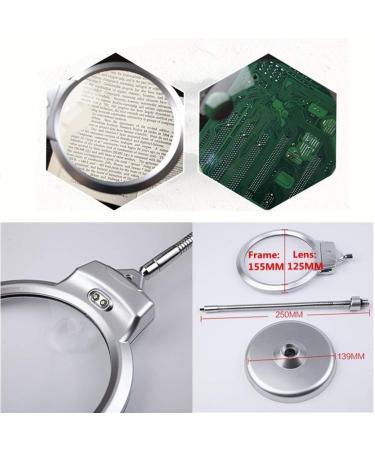 Desktop Double Lens Magnifying Glass with Light Metal Hose Suitable for Older Students to Read/Observe/Repair Advanced 2X 5X Magnifying Glass Made in China - Buy Online on GoSupps.com