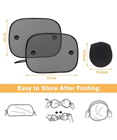 FRECOO Sun Visor Car - Universal UV Protection for Children & Pets | 51x31 cm (2 Pieces) with Suction Cups - Buy Online on GoSupps.com