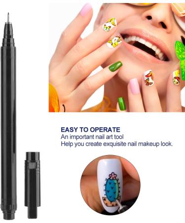 Portable Nail Graffiti Pen for Painting Flower Tips with Imported Fiber Hollow Tube Black (Black) - Buy Online on GoSupps.com