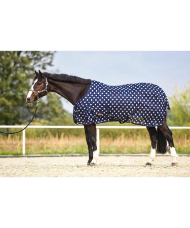 Breathable Horse Starting Blanket with Elastic Neck & Insect Protection - Dark Blue/White 115 cm | Summer Eczema Ceiling for Cold Bloods - Buy Online on GoSupps.com