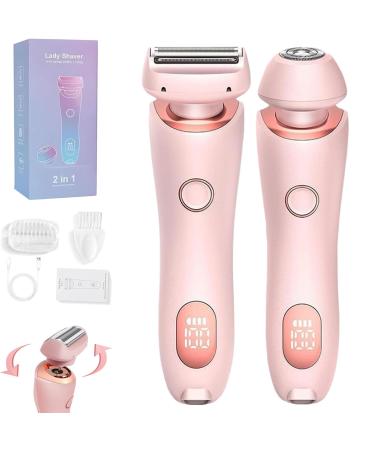 Gleam Pro 3.0 Shaver for Women by Women 2 in 1 Electric Shaver Razors Bikini Trimmer for Wet & Dry Ipx7 Waterproof Blade Replaceable Epilator (Pink *1)
