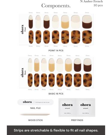 ohora N Amber French Gel Nail Strips - Salon-Quality, Long Lasting, Easy to Apply & Remove - Buy Online on GoSupps.com