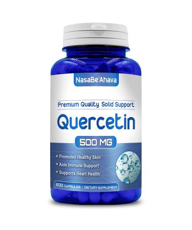 NasaBeahava Pure Quercetin 500mg Supplement - 200 Capsules - Quercetin Dihydrate to Support Cardiovascular Health