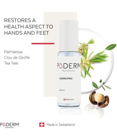 PODERM - VERRUPRO Hand & Foot Solution Anti-VERRUCA serum 100% Natural Ingredients Professional Treatment for verrucas and Warts Quick & Easy Swiss Made - Buy Online on GoSupps.com