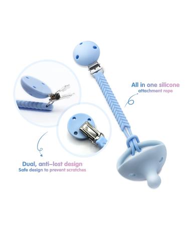ONTA BPA-Free Silicone Baby Pacifier Holder Clip - Blue (3-18 Months) - Buy Online on GoSupps.com