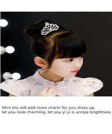 Princess Tiara Comb Set - Mini Crown Rhinestone Hair Comb for Flower Girls | Crystal Rhinestone Hair Accessories (Silver) - Buy Online on GoSupps.com