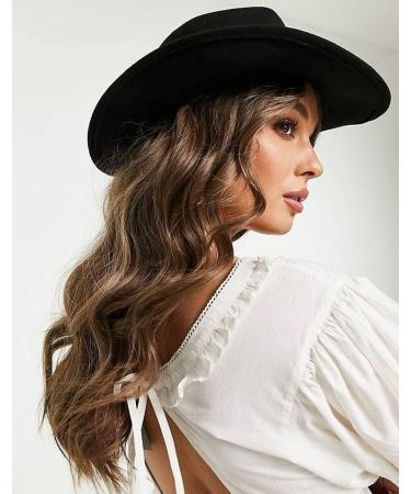 Western Cowboy Cowgirl Hat with Buckle Belt - Black Felt Fedora | INOGIH Women/Girls - Medium - Buy Online on GoSupps.com