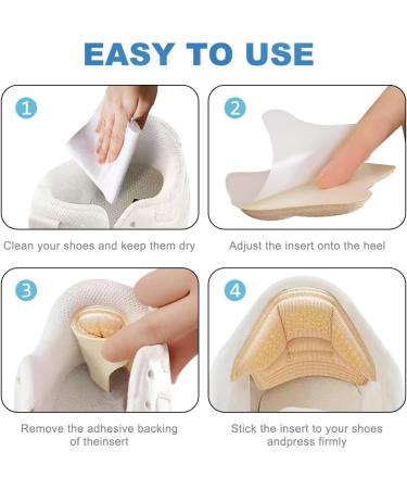 Huayuehong 2 Pair Heel Cushion Pads - Heel Grips and Shoe Inserts for Shoes Too Big - Heel Pads Perfect for Ladies Shoes - Advanced Foot Care Shoe Pads (Beige) - Buy Online on GoSupps.com