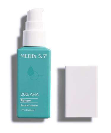 MEDIX 20% Glycolic Acid + Lactic Acid Leave-On Exfoliating Skin Care Booster | AHA Exfoliant Body Serum Refines + Softens Dry Dead Skin  Uneven Skin Tone  Bumps  Wrinkles  & Fine Lines  1.7 Fl Oz 1.70 Fl Oz (Pack of 1) 2...