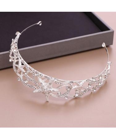 Beaupretty Wedding Starfish Headpiece Fashion Bride Durable Starfish Headband Rhinestone Tiara Bridal Hair Accessories