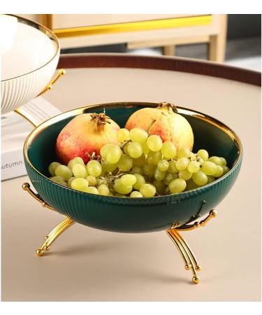 Fruit Basket Bowl Fruit Basket Ceramic Fruit Bowl Creative Minimalist Fruit Dish W/Metal Stand Decorative Dessert Snack Display for Kitchen Counter Bread Snacks (Color : A) - Buy Online on GoSupps.com