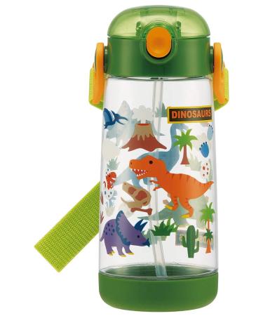 Skater PDSH5-A Kids Water Bottle with Straw  Clear Bottle  Dinosaur  16.2 fl oz (480 ml)  Boys 480ml