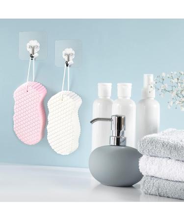 RQUTI 2022 Super Soft Exfoliating Bath Sponge | Body Scrubber for Women | Reusable 3D Body Sponge for Adults & Toddlers (Pink + White) - Buy Online on GoSupps.com