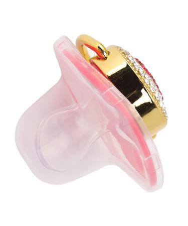 Personalized Bling Pacifier | Shiny Heart Shape Rhinestone Nipple | Perfect Newborn Gifts (Red) - Buy Online on GoSupps.com