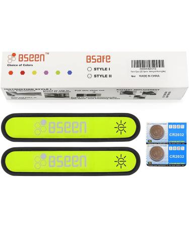 Pack of 2pcs- LED Sports Saftey Flashing Reflective Armband with High Visibility Light up Glow in The Dark Bracelet for Cycling  Jogging  Walking and Running (Green) - Buy Online on GoSupps.com