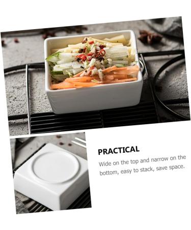 ABOOFAN 2pcs Sauce Dish Dishes Porcelain Saucer Dish Snack Plate Square Seasoning Dish Mini Porcelain Bowls Small Snack Dish Food Seasoning Dish White Ceramics Condiment Platter - Buy Online on GoSupps.com