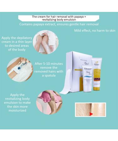 Depilatory Hair Removal Cream & Repairing Milk Essence Set - Moisturizing Skin | 100g + 50g | International Shipping - Buy Online on GoSupps.com