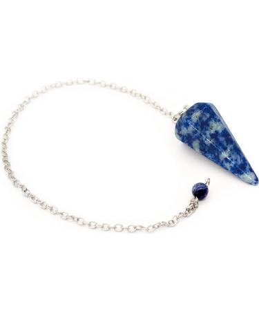 Buy Natural Blue Sodalite Polar Jade Pendulum - Perfect for Fortune Tellers Chakra Healing & Reiki - Includes Chain & Jewelry Bag - Buy Online on GoSupps.com