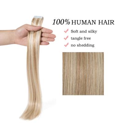 SEGO Tape Extensions | 100% Remy Hair | 20 Pieces + 10 Free Tapes | Honeyblond #18P613 | 12 (30cm) | Hair Extension Adhesive - Buy Online on GoSupps.com