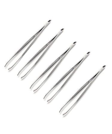 Tweezers 5Pcs Pro Stainless Steel Eyebrow Home Tool Precision Hair Removal Beauty Tool 5 Count (Pack of 1) A