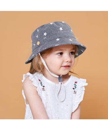 XYIYI Kids Bucket Hat - Adjustable Sun Beach Hat for Boys Girls 2-4 Years - Star Denim - Buy Online on GoSupps.com