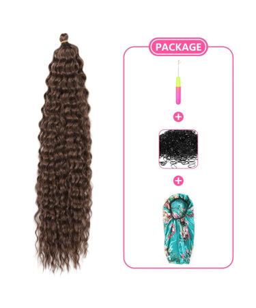 DSoar 26 Inch Deep Twist Crochet Hair - Ocean Wave Curly Bohemian Braids | 3 Packs Synthetic Hair Extensions for Women & Girls (Color 4#) - Buy Online on GoSupps.com