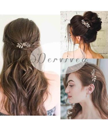 Dervivea Boho Leaf Hair Comb Metal Flower Hair Combs Gold Leaves Side Combs Headpieces Vintage Pearl Hair Comb Bride Wedding Hair Comb Decorative Hair Accessories for Women and Girls Headdress - Buy Online on GoSupps.com
