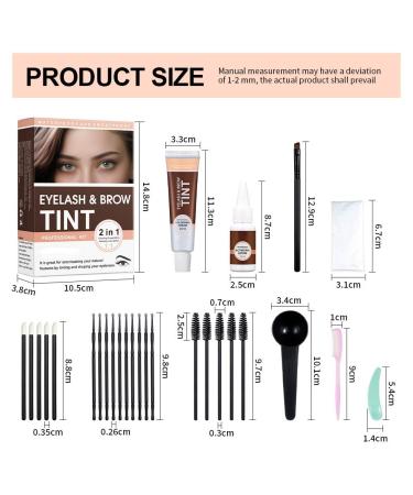 2 in 1 Lash & Brow Color Kit - Natural Eyebrow Makeup Professional Eyelash Coloring Set in Black | International Shipping - Buy Online on GoSupps.com