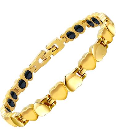 Jeroot Titan Magnet Hard Band Bracelet for Women - 4mm Zirconia Adjustable Size 3500 Gauss Energy Gift Box Included - Buy Online on GoSupps.com