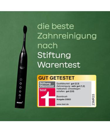 Boombrush Electric Toothbrush - Sonic Technology for Effective Cleaning | 90-Day Battery - Black Starter Kit - Buy Online on GoSupps.com